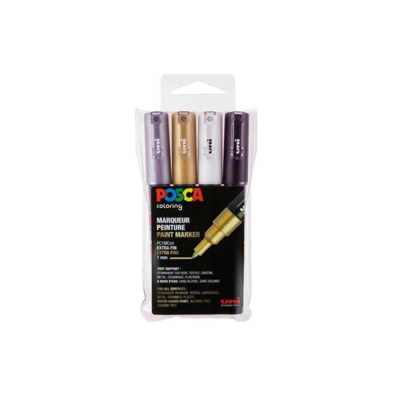 ESTUCHE 4 UDS PC1M GSWB POSCA UNIBALL 182634669