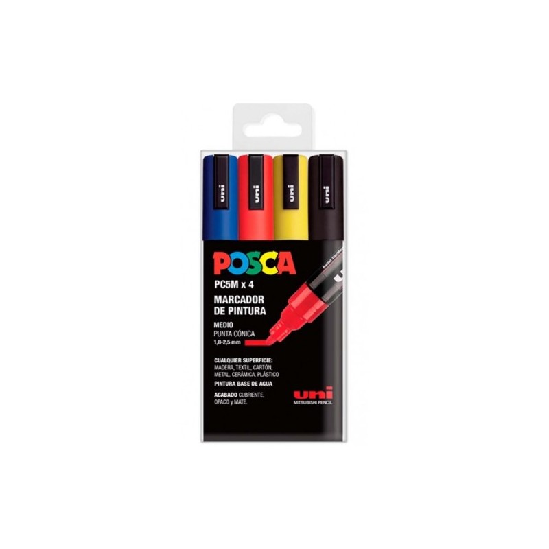 ESTUCHE 4 UDS PC 5M BASIC POSCA UNIBALL 182634681