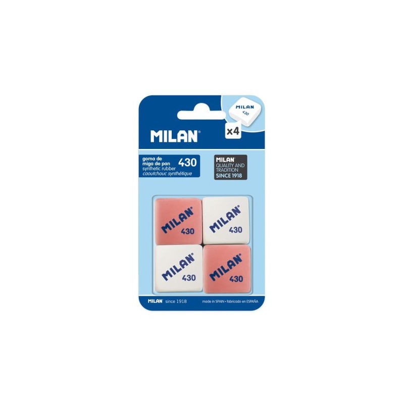 Milan BMM9215 goma Caucho Rosa Blanco 4 piezas