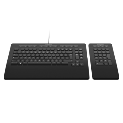 3Dconnexion Keyboard Pro with Numpad teclado Oficina USB RF Wireless Bluetooth QWERTY Internacional de EEUU Negro