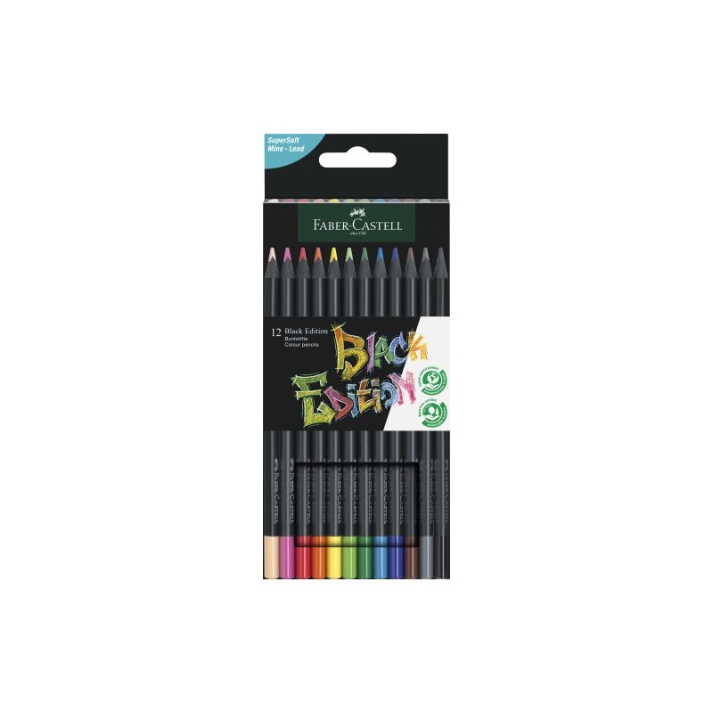 ESTUCHE 12 LaPICES DE COLORES BLACK EDITION FABER CASTELL 116412