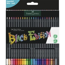 ESTUCHE 24 LaPICES DE COLORES BLACK EDITION FABER CASTELL 116424