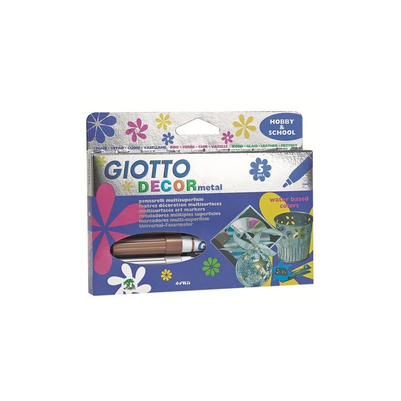 ESTUCHE 5 ROTULADORES DECOR METALLIC GIOTTO F45290000