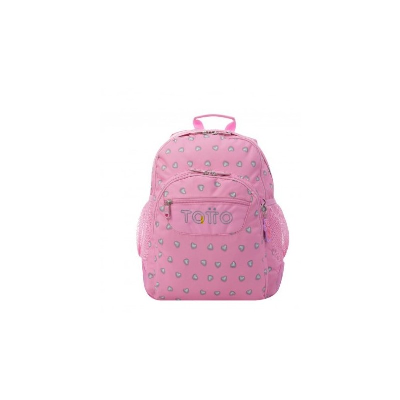 MOCHILA INFANTIL ROSA CORAZONES BOLSILLOS MA04ECO029 2120N 7IU TOTTO