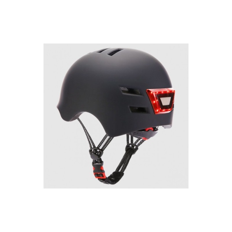 YOUIN CASCO CON LED FRONTAL Y TRASERO NEGRO TALLA L