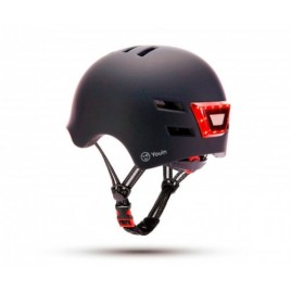 YOUIN CASCO CON LED FRONTAL Y TRASERO NEGRO TALLA M