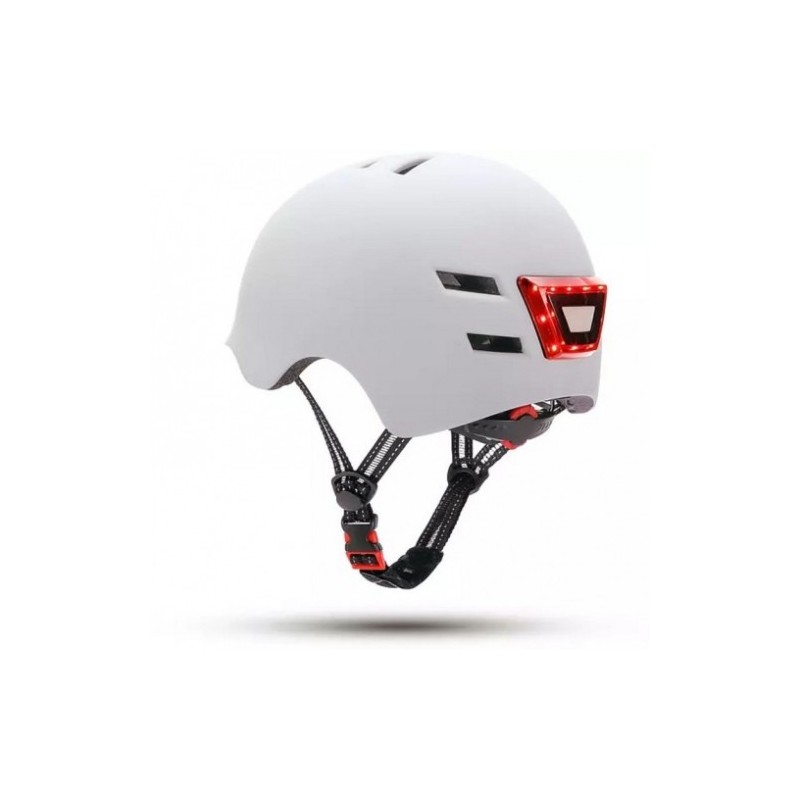 YOUIN CASCO CON LED FRONTAL Y TRASERO BLANCO TALLA L