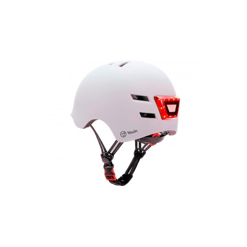 YOUIN CASCO CON LED FRONTAL Y TRASERO BLANCO TALLA M