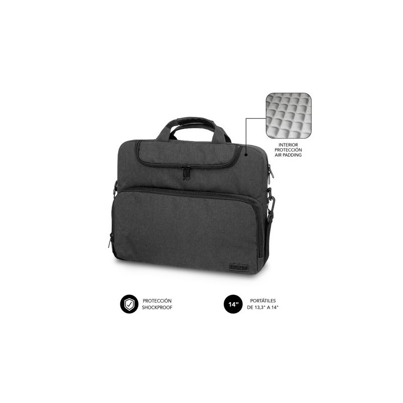 SUBBLIM Maletin Ordenador Air Padding Laptop bag 133 14 Gris Oscuro