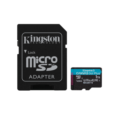 Kingston Technology Tarjeta microSDXC Canvas Go Plus Gen4 de 1 TB 200 MB s A2 U3 V30 y adaptador