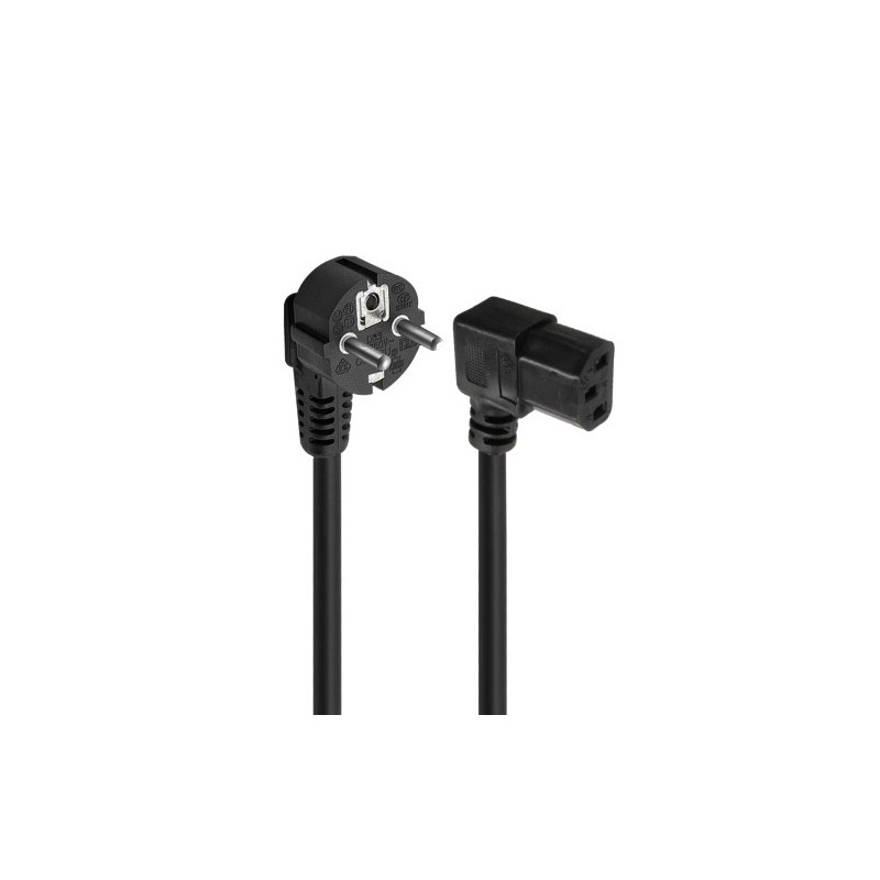 Ewent EC1910 cable de transmision Negro 18 m C13 acoplador Enchufe tipo F