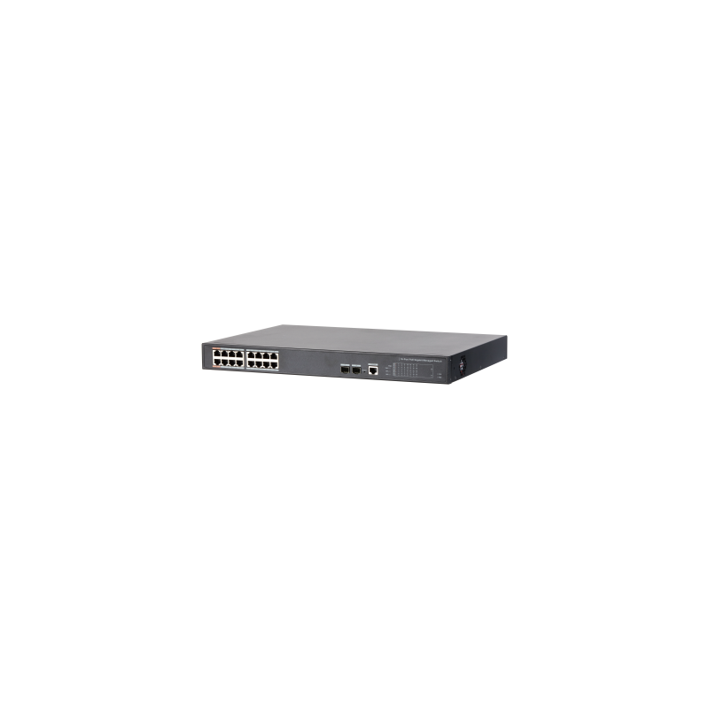 DAHUA DH PFS4218 16GT 240 SWITCH POE 16 PUERTOS GIGABIT 2 SFP UPLINK GIGABIT 240W 8023AT MANEJABLE LAYER 2