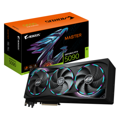 GIGABYTE AORUS GeForce RTX 5090 MASTER 32G Tarjeta Grafica 32GB GDDR7 512 bits PCI E 50 2655MHz Frecuencia Base 3 x DP 21a 1 x 