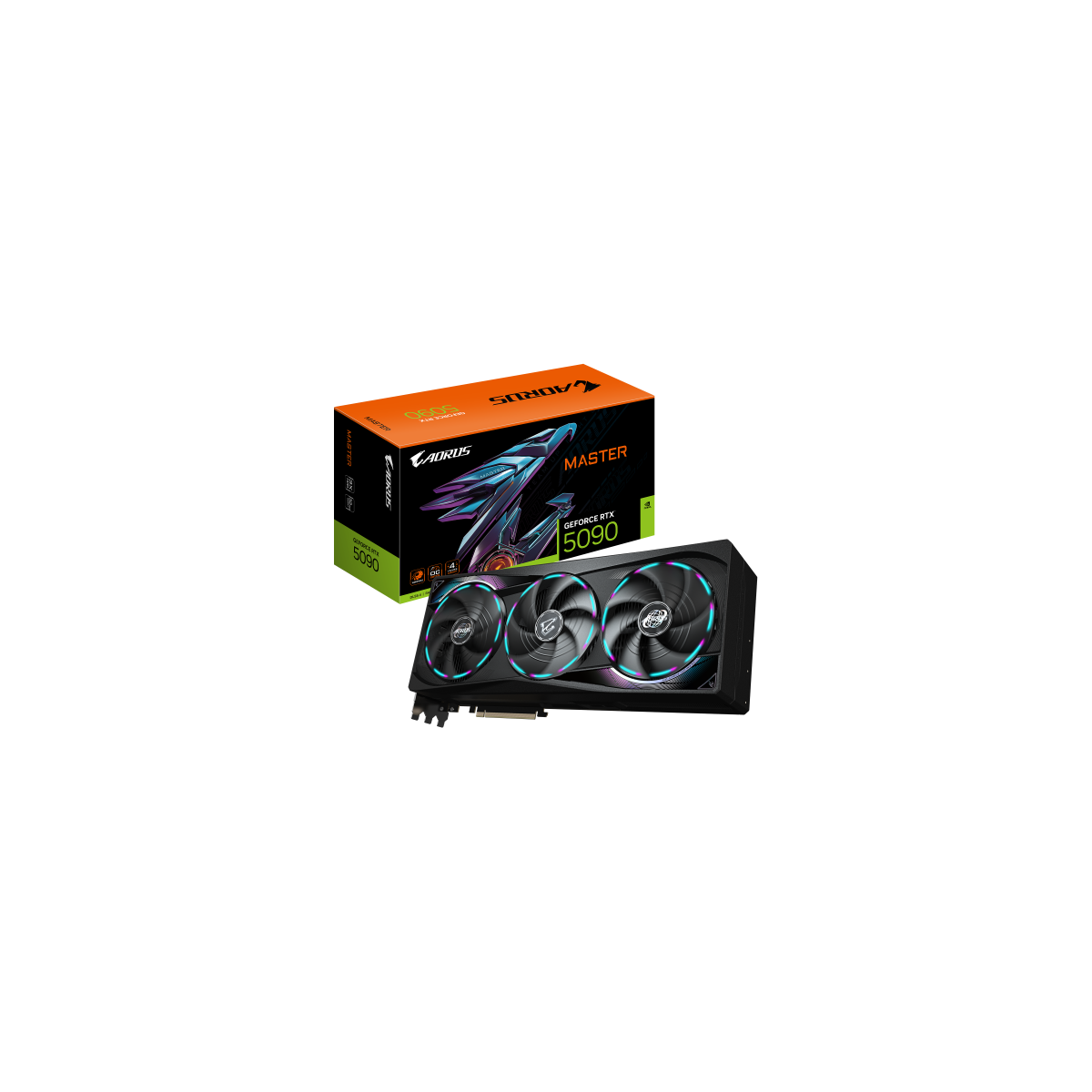GIGABYTE AORUS GeForce RTX 5090 MASTER 32G Tarjeta Grafica 32GB GDDR7 512 bits PCI E 50 2655MHz Frecuencia Base 3 x DP 21a 1 x 