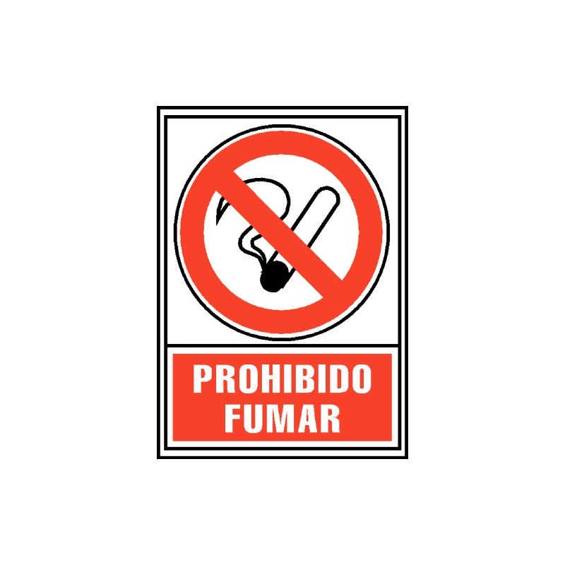 SENAL PROHIBIDO FUMAR 210X297MM PVC ROJO ARCHIVO2000 6174 02 RJ