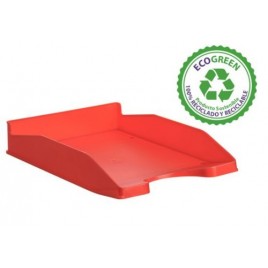 BANDEJA ECOGREEN 100 RECICLADO Y RECICLABLE APILABLE DIN A4 Y FOLIO MEDIDAS 345X255X60 MM COLOR ROJO ARCHIVO 2000 742 RJ