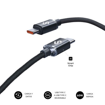 SUBBLIM CABLE OPTIMUS 60W C C 2m BLACK