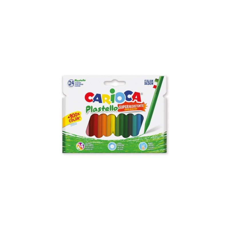 CAJA 24 PLASTICERAS COLORES SURTIDOS CARIOCA 42880