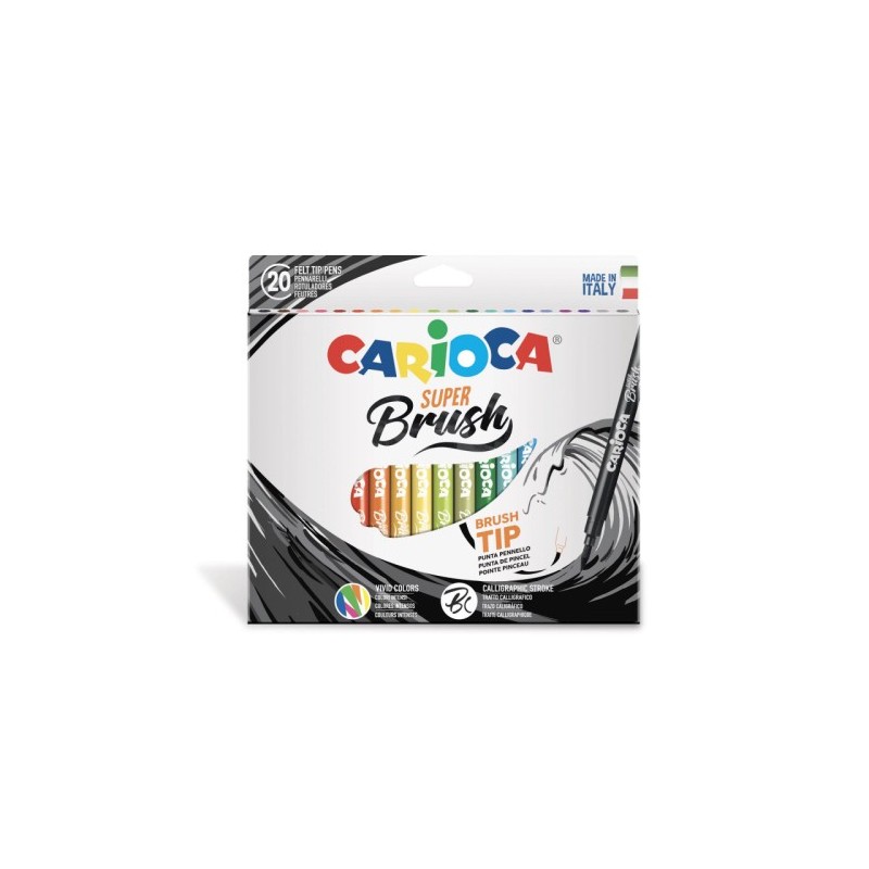 CAJA 20 ROTULADORES SUPER BRUSH CARIOCA CARIOCA 42968