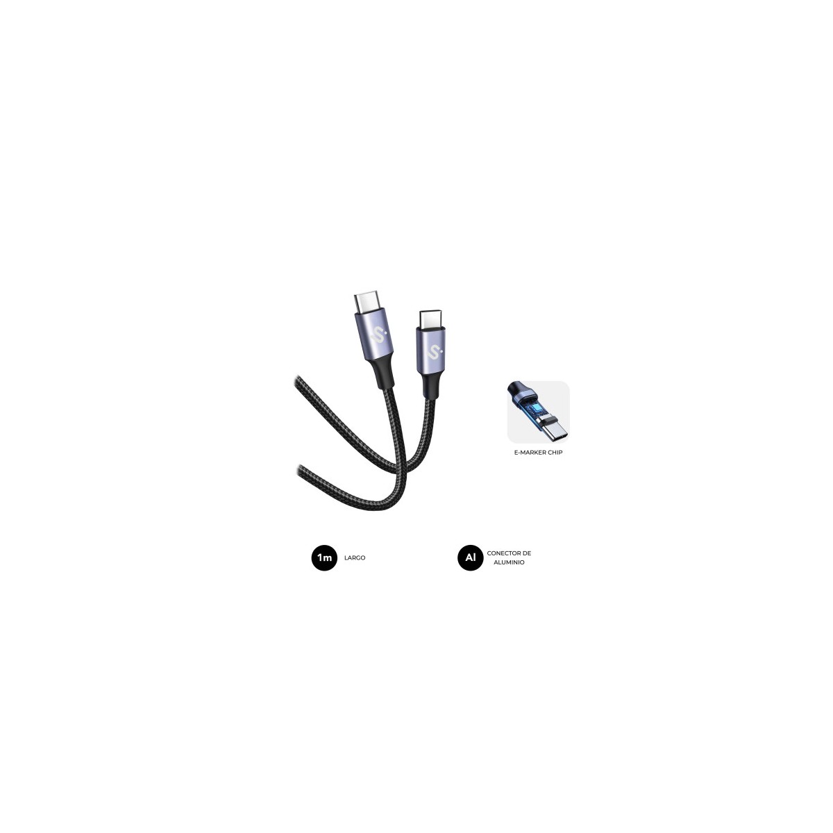 SUBBLIM CABLE PLUS 100W C C 1m WHITE