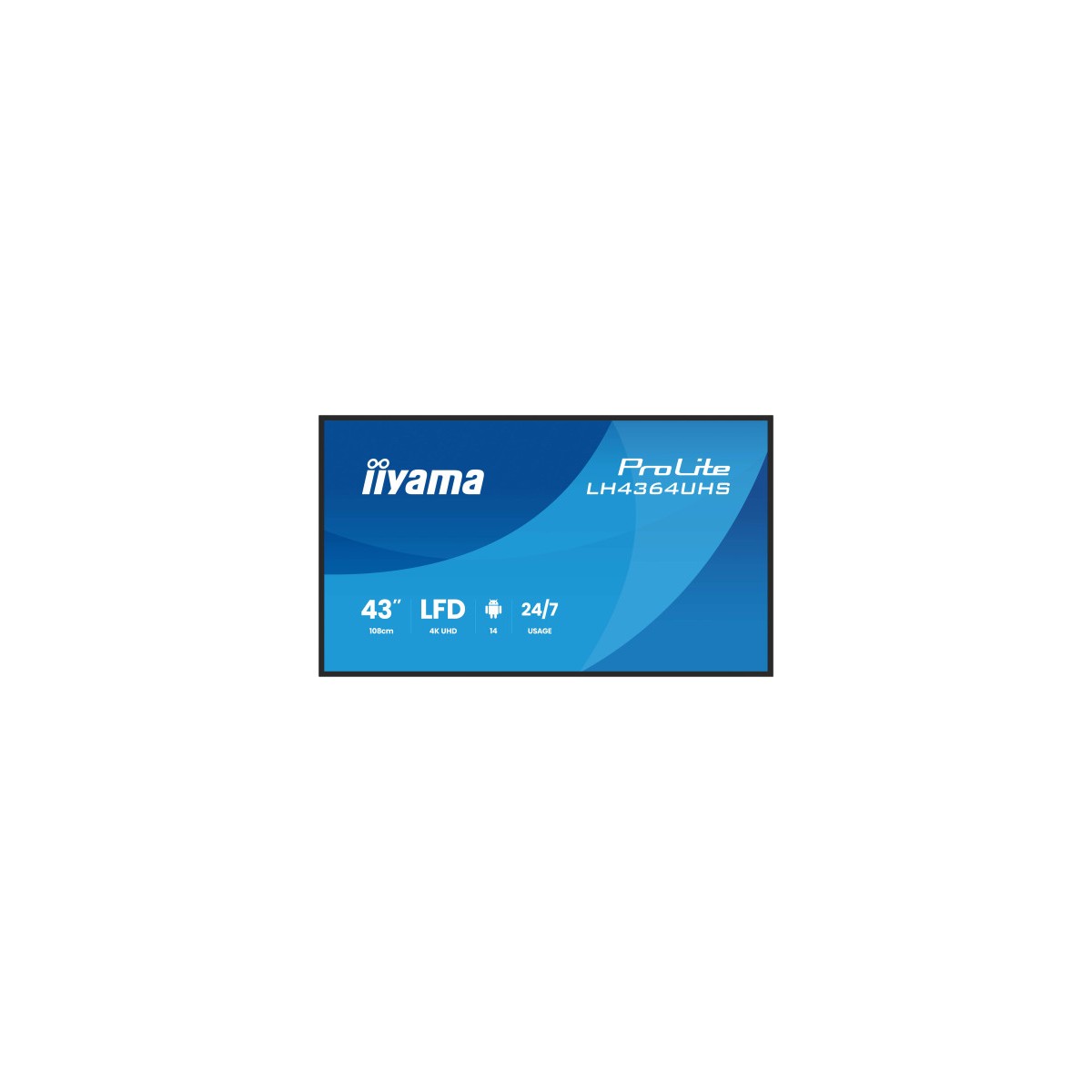 IIYAMA MONITOR 43 3840x2160 UHD VA DLED 500cd m HORIZ Y VERT MM 2x 10W 2x HDMIx 1x USB C USB 20 x2 WiFi LAN Media Play USB Port