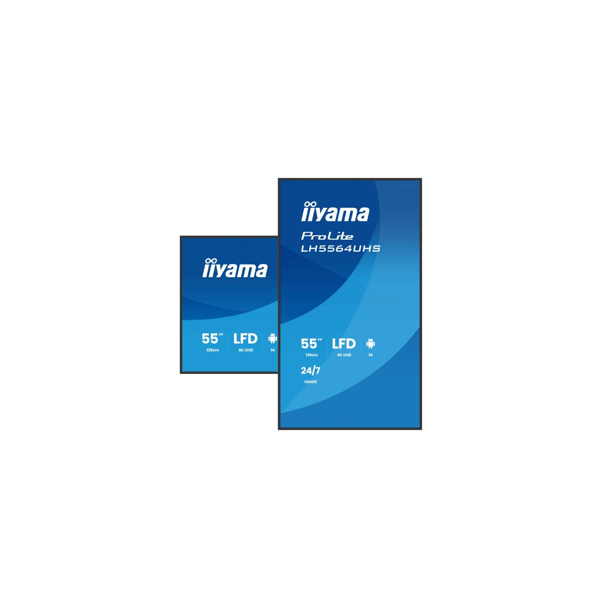 IIYAMA MONITOR 55 3840x2160 UHD VA DLED 500cd m HORIZ Y VERT MM 2x 10W 2x HDMIx 1x USB C USB 20 x2 WiFi LAN Media Play USB Port
