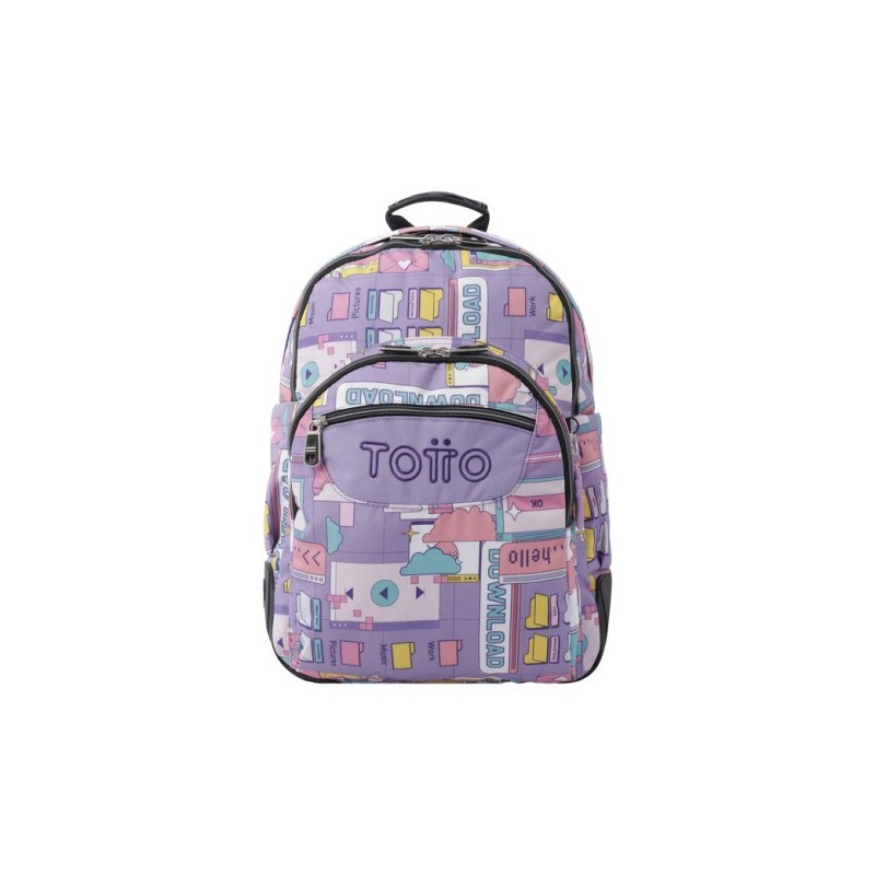 MOCHILA ESCOLAR MORADO CIBER CRAYOLES TOTTO MA04ECO029 2210N 2QI