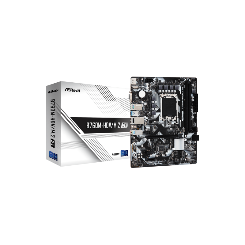 Asrock B760M HDV M2 D4 Intel B760 LGA 1700 micro ATX