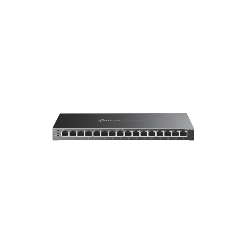 TP Link TL SG2016P switch L2 L3 L4 Gigabit Ethernet 10 100 1000 Energia sobre Ethernet PoE Negro