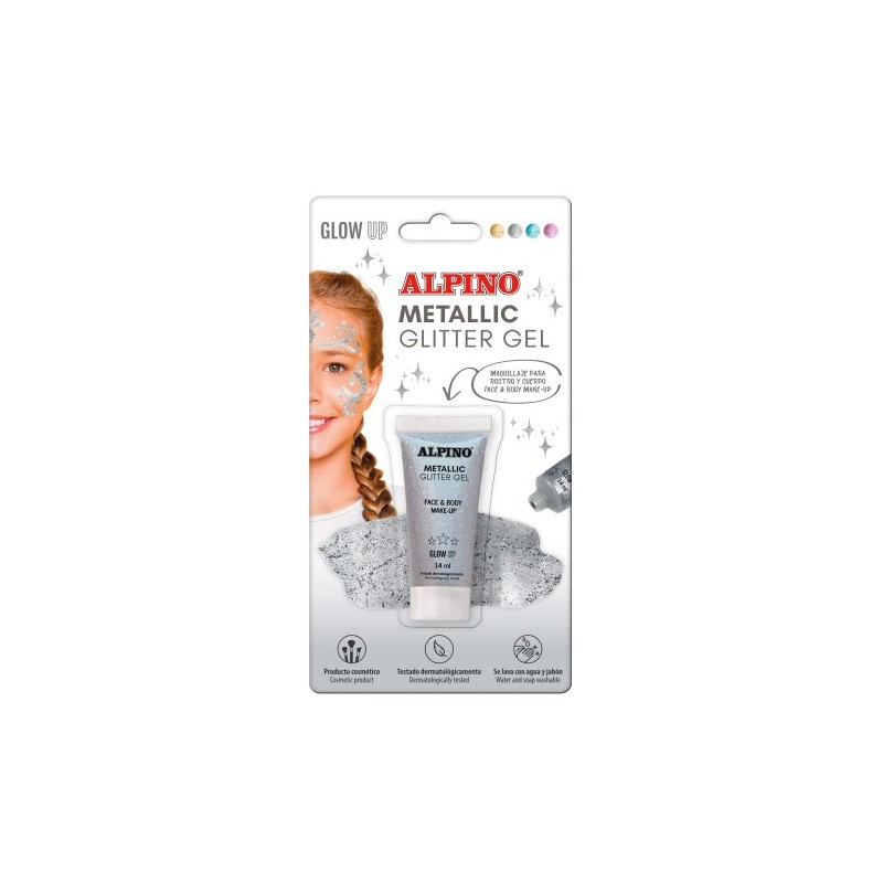 BLiSTER MAQUILLAJE CON COLOR Y PURPURINA GLITTER PLATA ALPINO DL000601