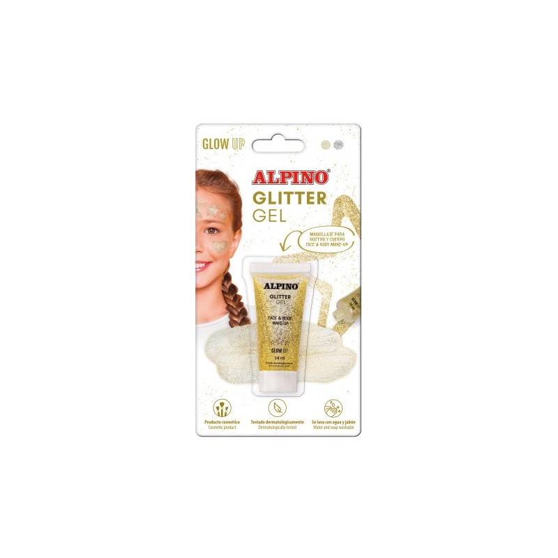 BLiSTER GEL TRANSPARENTE CON PURPURINA DORADO ALPINO DL000606