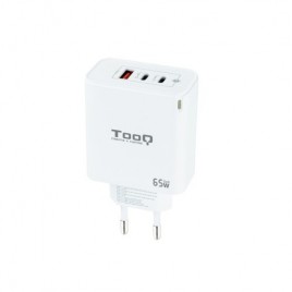 TooQ Cargador de Pared GaN 2USB C PD USB A QC 65W Blanco