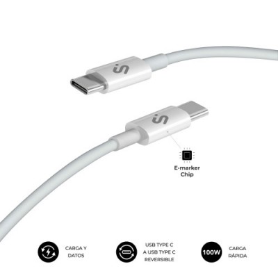 SUBBLIM CABLE PLUS 100W C C 2m WHITE