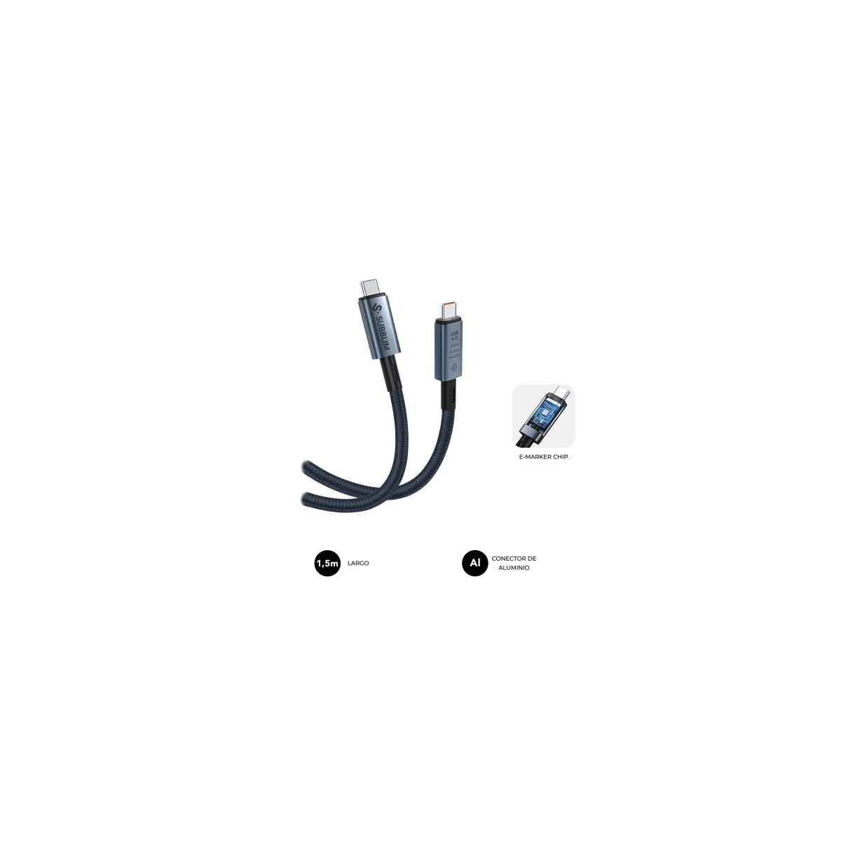 SUBBLIM CABLE HIGH 240w C C USB40 8K 15m