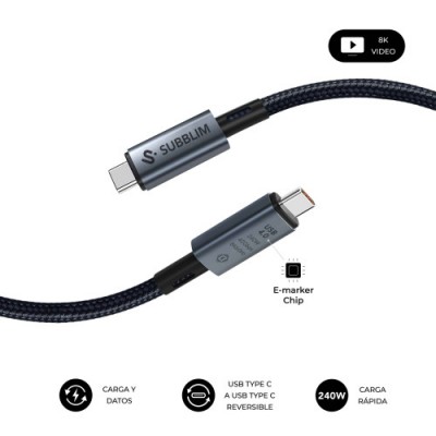 SUBBLIM CABLE HIGH 240w C C USB40 8K 15m