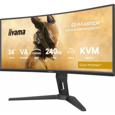 MONITOR IIYAMA G MASTER GCB3486WQSCP B1 34 1500R 240HZ USB C 95W KVM LAN 500CD