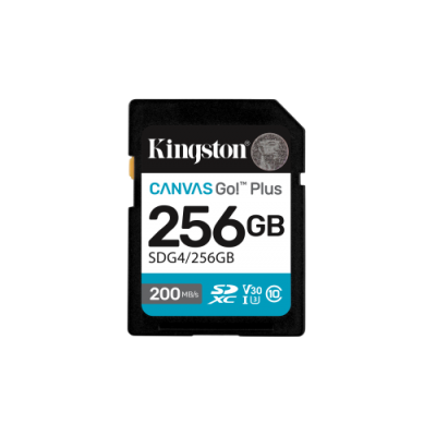 Kingston Technology 256GB SDXC Canvas Go Plus Gen4 200MB s C10 UHS I U3 V30