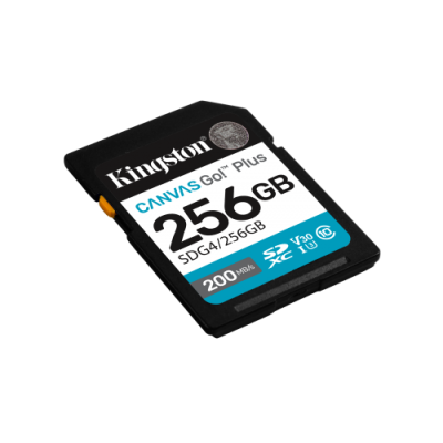 Kingston Technology 256GB SDXC Canvas Go Plus Gen4 200MB s C10 UHS I U3 V30