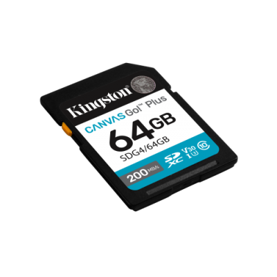 Kingston Technology 64GB SDXC Canvas Go Plus Gen4 200MB s C10 UHS I U3 V30