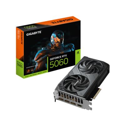 GIGABYTE GeForce RTX 5060 WINDFORCE OC 8G Tarjeta Grafica 8GB GDDR7 128bit PCI E 50 2512 MHz Frecuencia del nucleo 3 x DisplayP