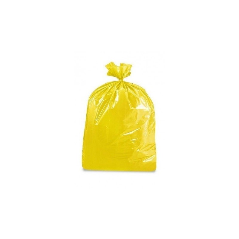 CAJA 30 ROLLOS DE 10 BOLSAS DE BASURA FUERTES 85X105 AMARILLO FORTPLAS BB418