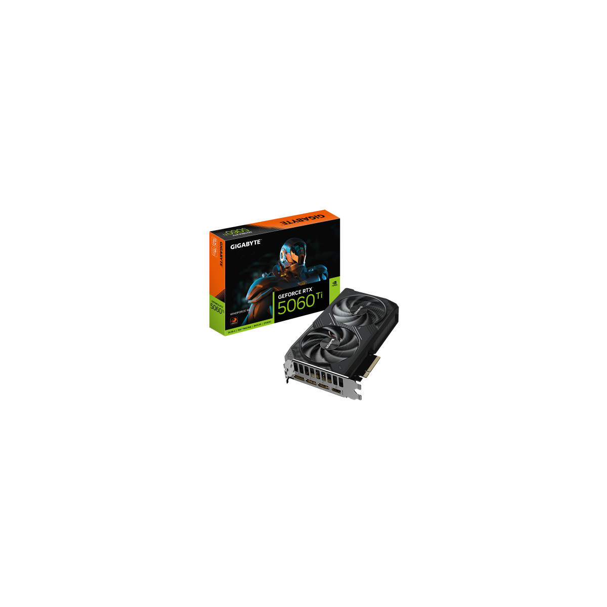 GIGABYTE GeForce RTX 5060 Ti WINDFORCE 8G Tarjeta Grafica 8 GB GDDR7 128 bits PCI E 50 2572 MHz Frecuencia del nucleo 3 x Displ