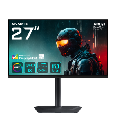 GIGABYTE MO27Q2 27 Monitor Gaming OLED QHD 2560 x 1440 240Hz 003ms 250 cd m Display HDR True Black 400 HDMI 21 DisplayPort 14
