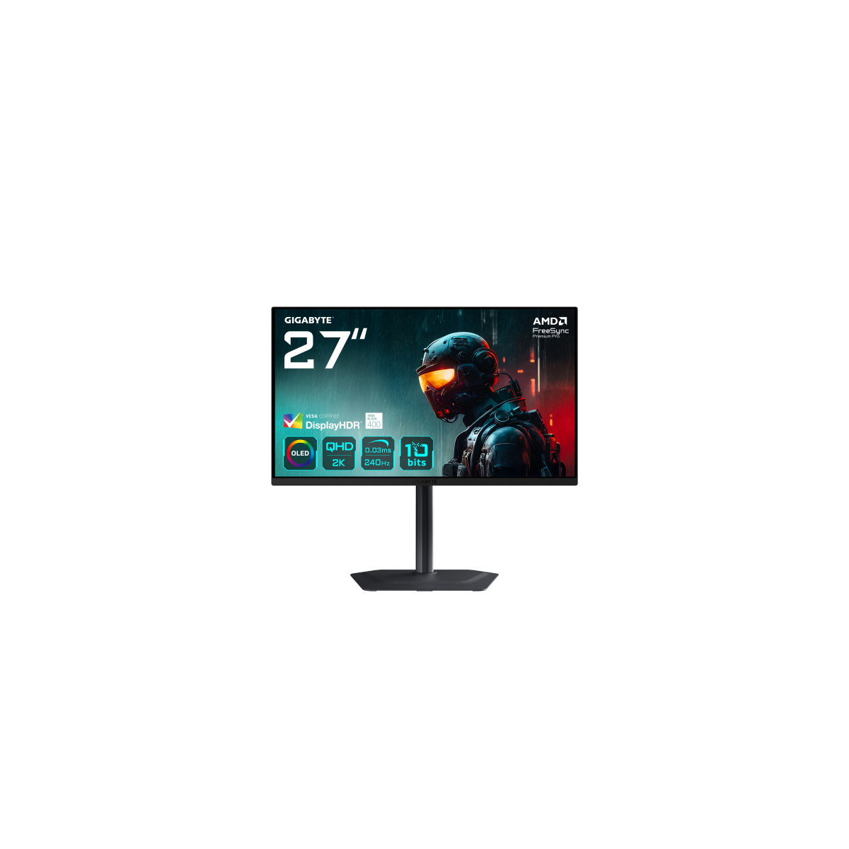 GIGABYTE MO27Q2 27 Monitor Gaming OLED QHD 2560 x 1440 240Hz 003ms 250 cd m Display HDR True Black 400 HDMI 21 DisplayPort 14