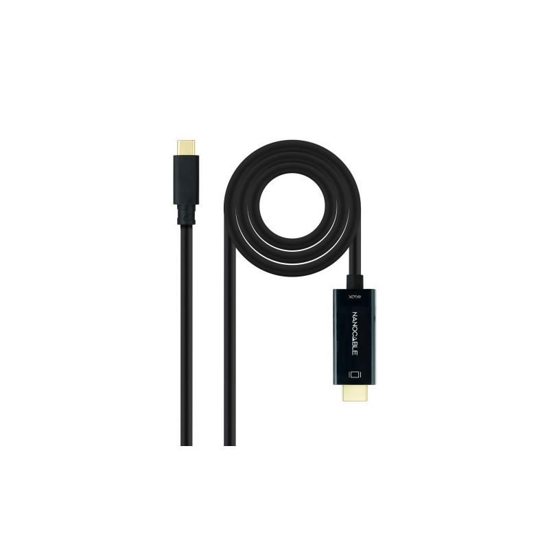 Nanocable Cable Conversor USB C a HDMI 14 4K30HZ 18 m Negro