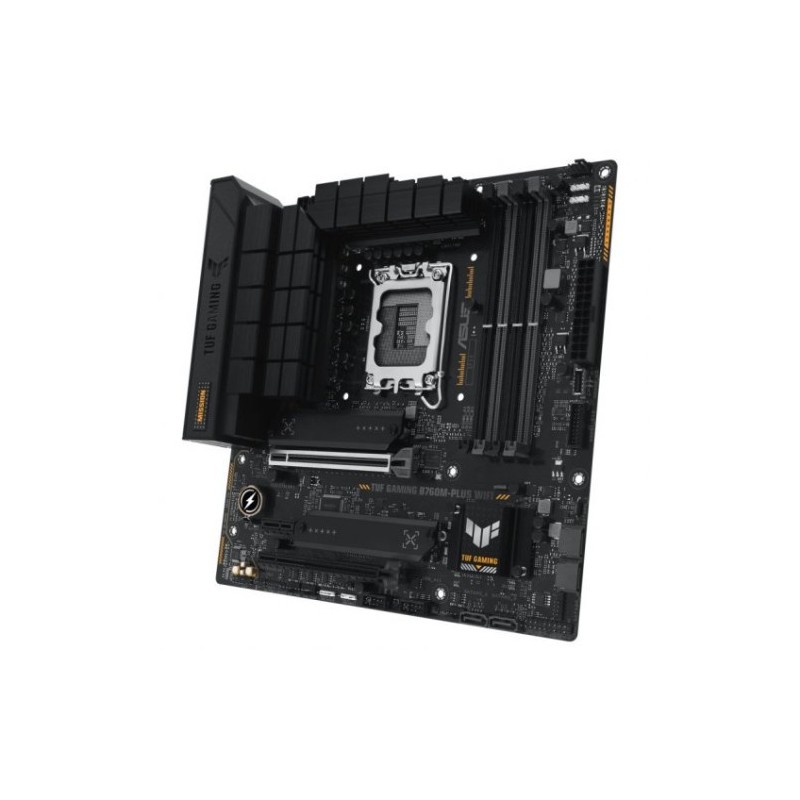 PLACA ASUS TUF GAMING B760M PLUS WIFIINTEL1700B7604DDR5128GBHDMIDP4SATA2M25USB 321USB C25GBWIFI6EBT53MATX