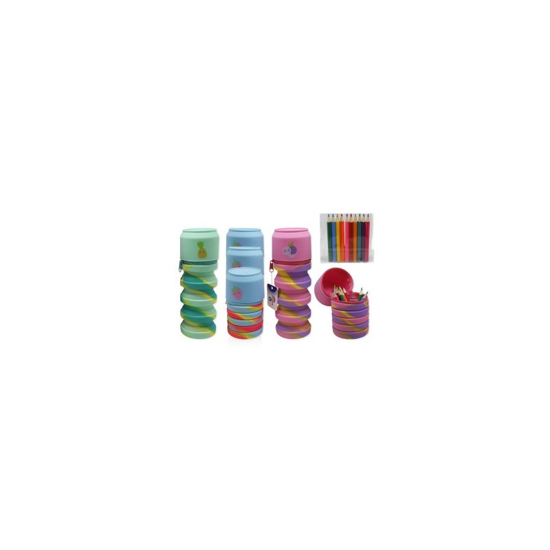 PORTATODO SILICONA RAINBOW EXTENSIBLE LAPICEROS BISMARK 330188