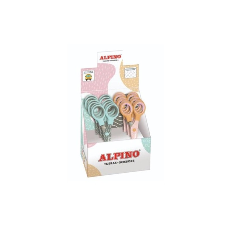 EXPOSITOR 12 TIJERAS ESCOLARES COLOR PASTEL ALPINO PT0051