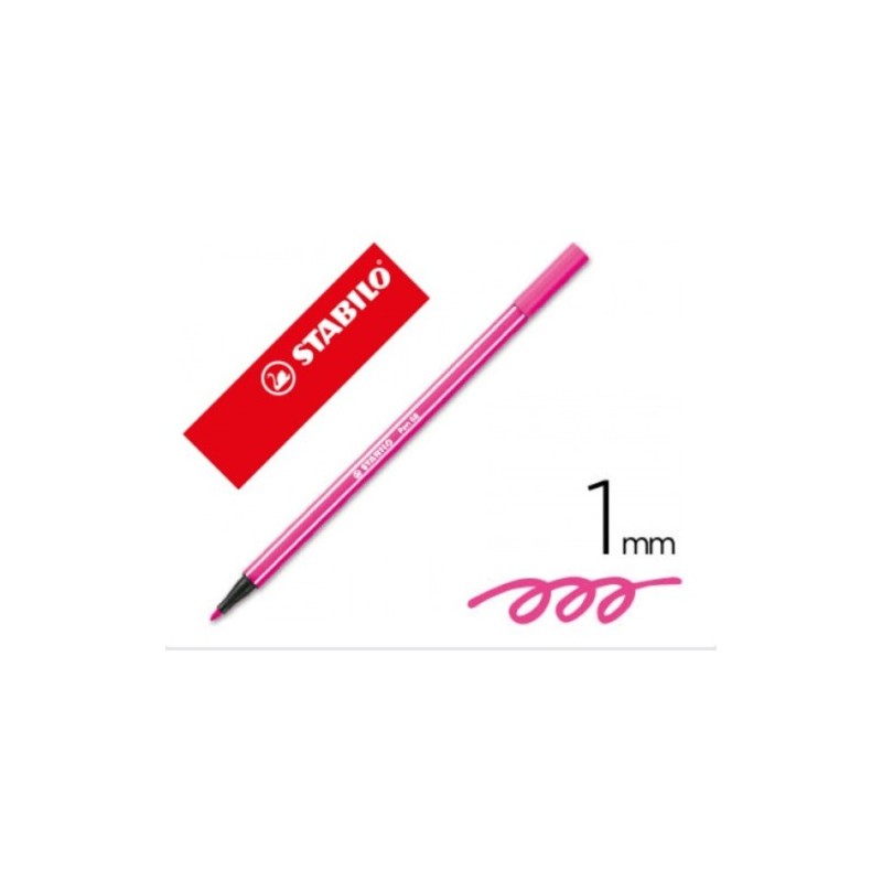 ROTULADOR PREMIUM CON PUNTA DE FIBRA BISELADA PEN 68 MAX COLOR ROSA STABILO 768 56