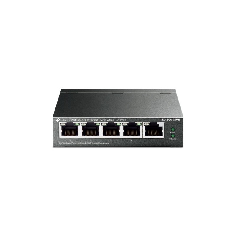 TP Link TL SG105PE switch Gestionado L2 Gigabit Ethernet 10 100 1000 Energia sobre Ethernet PoE Negro